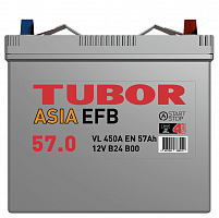TUBOR ASIA EFB 6ст-57.0 аккумулятор — купить в магазине akkumulyator.online с бесплатной доставкой и установкой по Самаре.