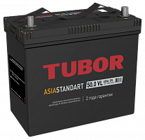 Аккумулятор TUBOR Asia standart 6ст-50.0 BOO обратная — купить в магазине akkumulyator.online с бесплатной доставкой и установкой по Самаре.